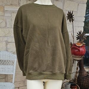 EFAN Size Large Women's Olive Green Fleece Sweatshirt Large